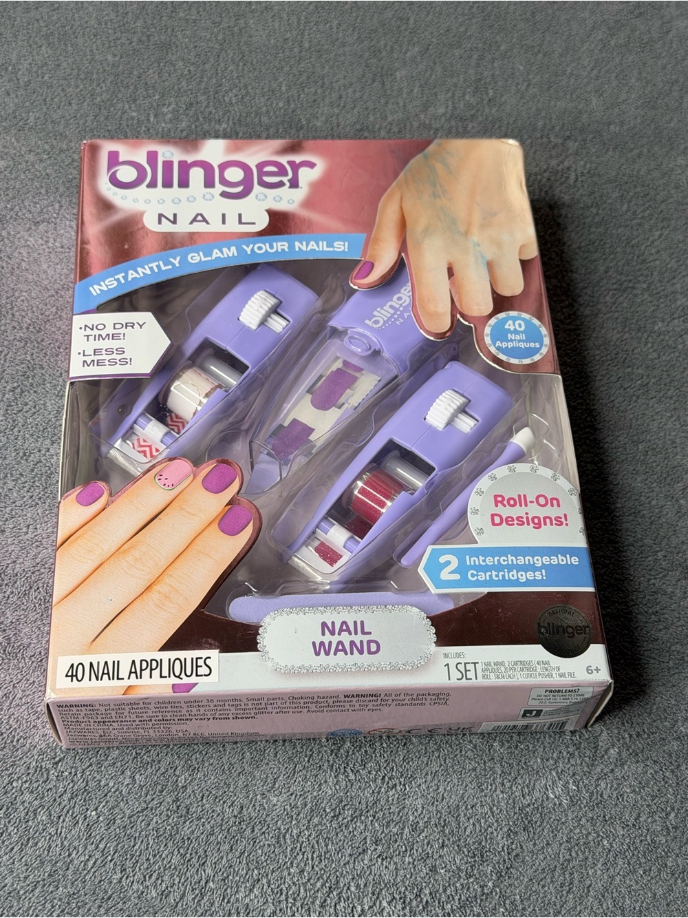 Nail Wand - Purple Roll-On Nail Applique Kit